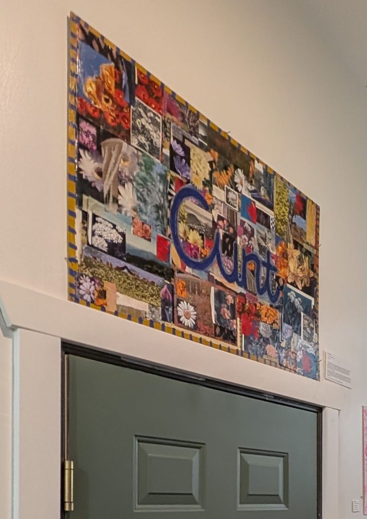 Art on display during the "Got Me Gagged" night of music and art at Stokes Nature Center