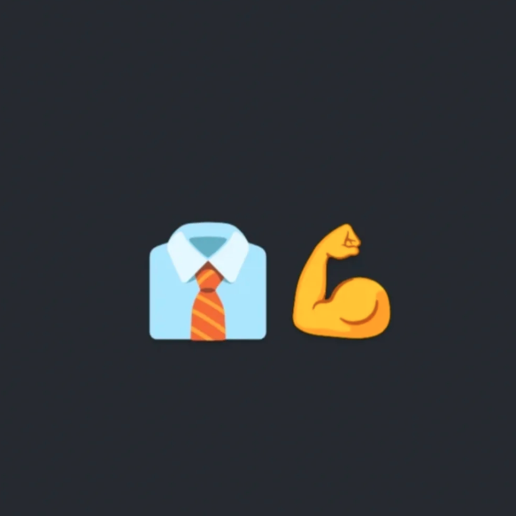 emojis: shirt and flexed arm